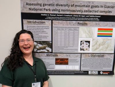 Heather presents a research poster